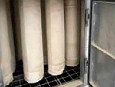 Inside of dust collector with bag filter